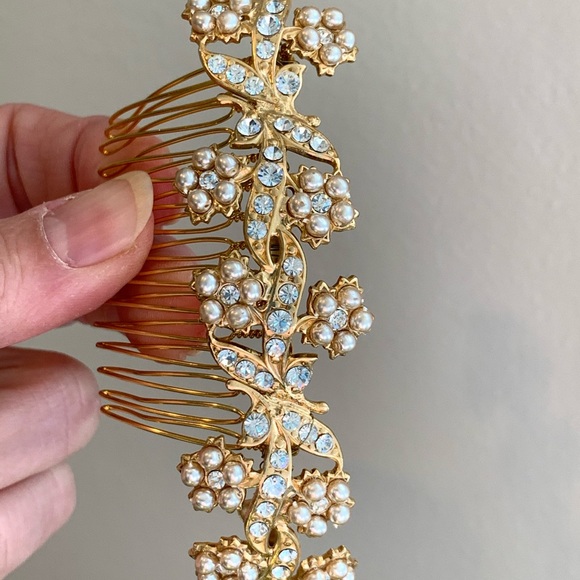 custom rhinestone pearl wedding hair accessory - Picture 13 of 15